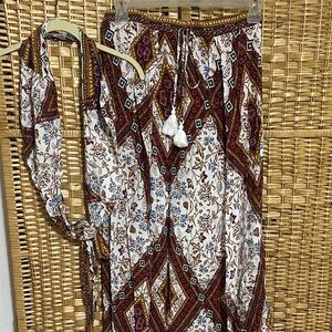 SHEIN Multicolor Bohemian Maxi Skirt